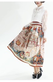Cyans Qing Nova Totius Terrarum Orbis Geographica Ac Hydrographica Tabula Skirt(Full Payment Without Shipping)